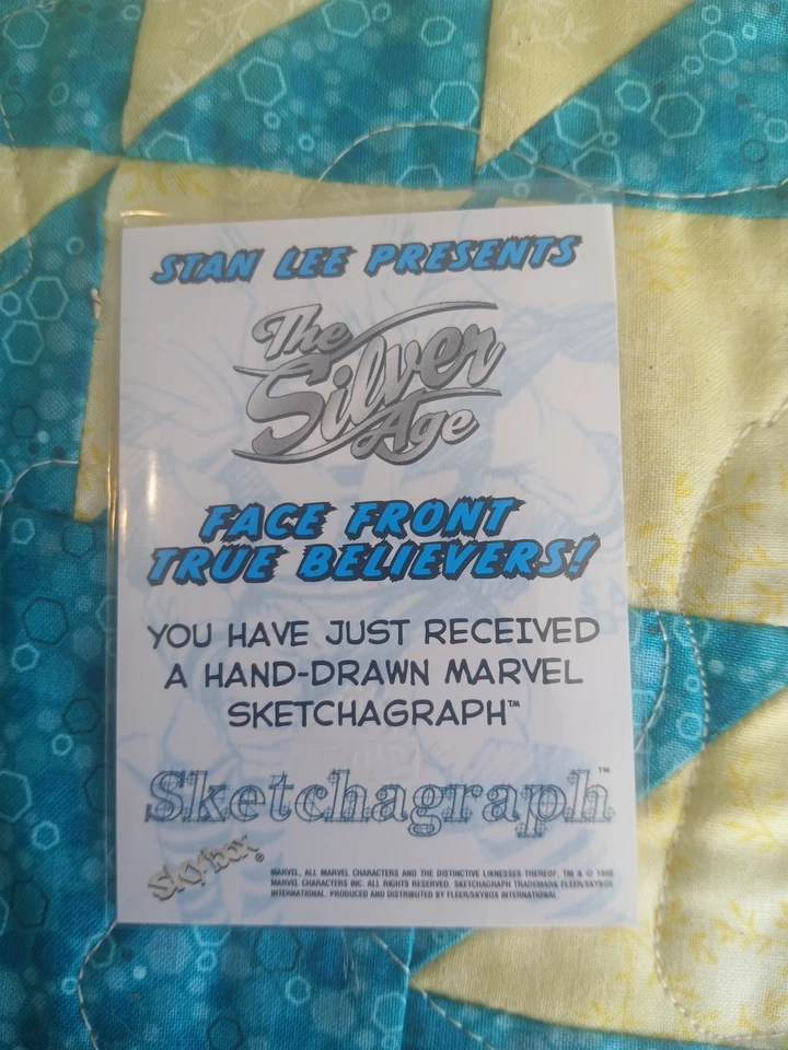 1998 Skybox Silver Age Sal Buscema Green Goblin Sketch Card - Image 2 of 2