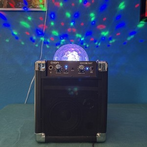 ION House-Party BlueTooth Speaker In Cabinet W/BuiltIn Light Show Mic Jack