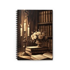Dark Academia Notebook: Scholar  s Writing Desk Aesthetic Spiral Notebook