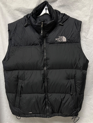 The North Face 700 Black Puffer Vest Goose Down Insulated Hooded