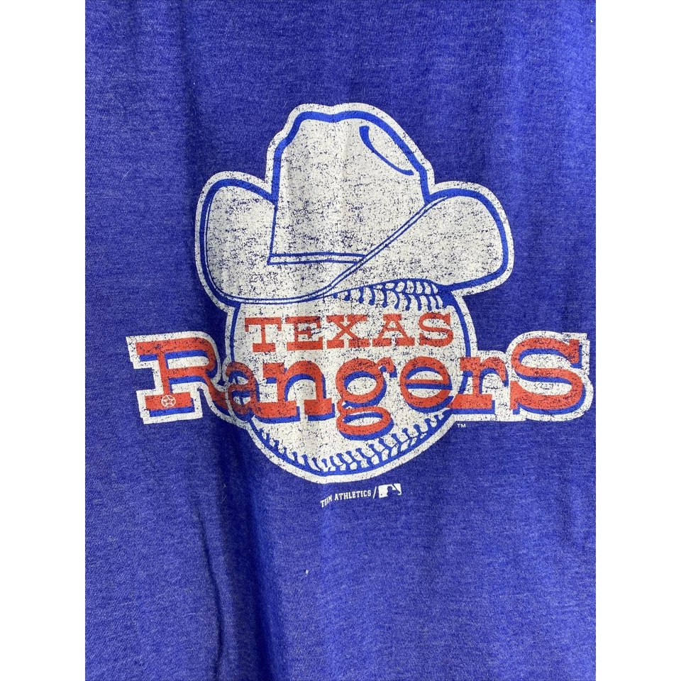 Camiseta Texas Rangers MLB Azul Blanco Rojo Jóvenes Niños Grande 10/12 Foto 2 de 4