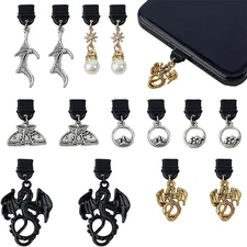 14PCS 7 Styles Dust Plug Charms Gothic Phone Anti-Dust Plugs Charms USB C Charm 