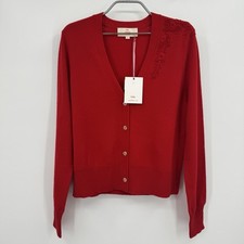 Kilte Collection Cashmere Bijou Cardigan Sweater in Cherry Red size 2-M Medium
