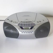 Sony CFD-S250 CD - AM/FM Radio Cassette Boombox Mega Bass Silver Tested Working