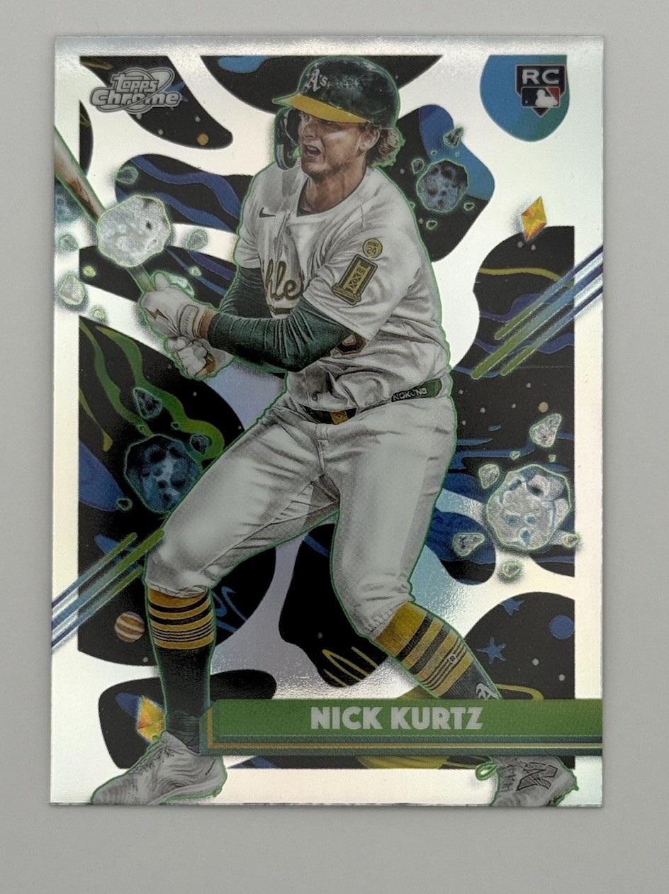Nick Kurtz 2025 Topps Chrome Cosmic Refractor Rookie #183 RC SP Athletics