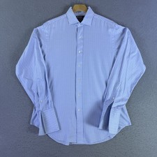 Polo Ralph Lauren Mens Estate Dress Shirt 15.5-34 Blue White Striped French Cuff