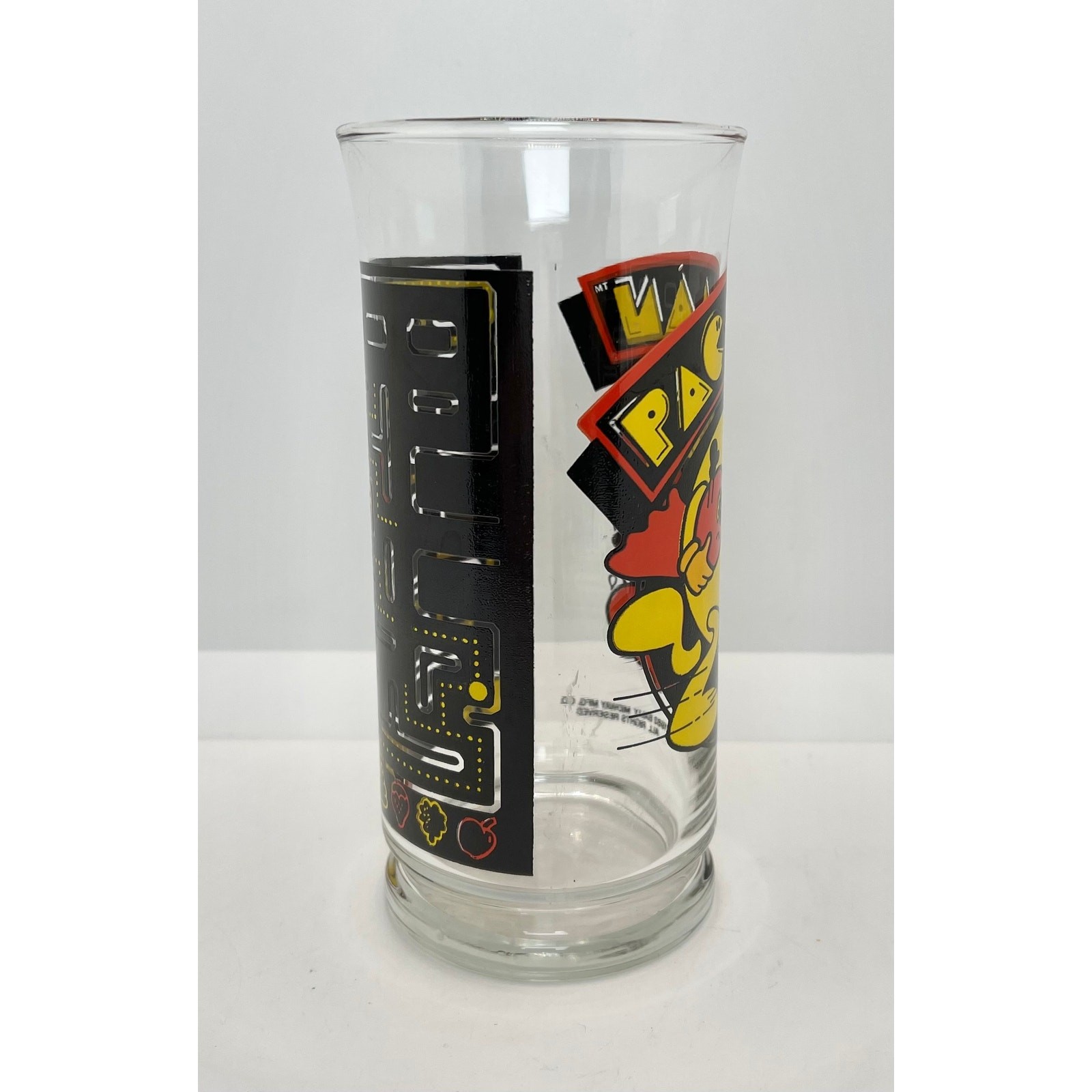 Vintage Pac-Man Video Game Drinking Glass Tumbler 1982 BALLY MIDWAY MFG CO