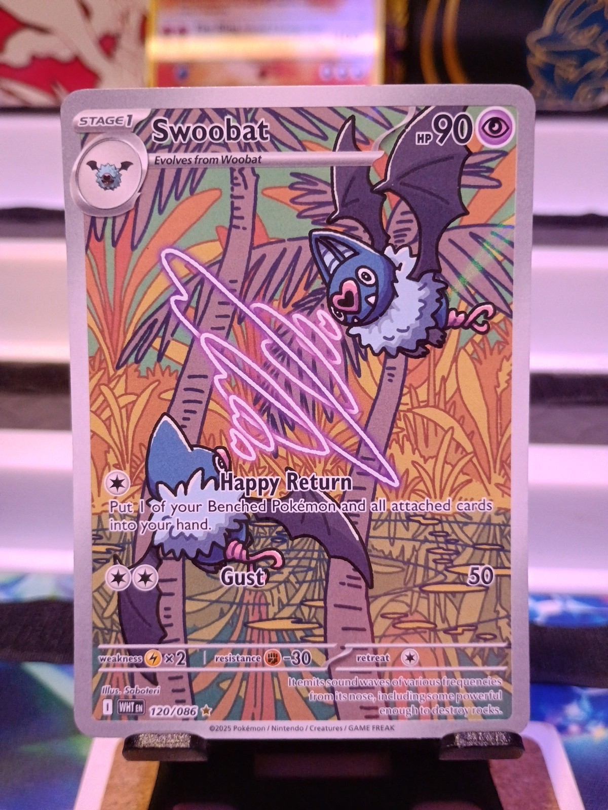 Swoobat 120/086 Sv: White Flare Illustration Holo Card NM Condition