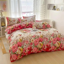 Floral Duvet Cover Set with Zipper Closure - 3 Piece Bedding Set Includes 1 Duve