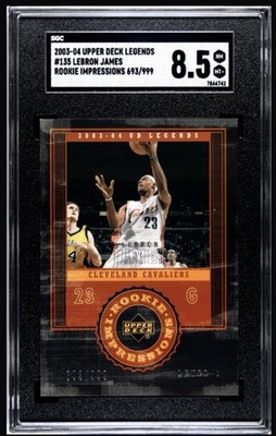 2003-04 Upper Deck Legends #135 LeBron James RC /999 Pop 4-SGC 8.5-Rookie.  Read