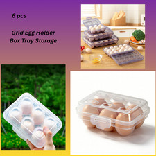Grid Egg Holder Box Tray Storage Organizer Eggs Refrigerator Drawer Container