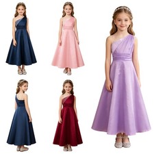 Kids Girls Pageant Shiny Dress Birthday Ball Gowns Party Stage Performance Prom