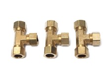 LTWFITTING 3/4-Inch OD Compression Tee,Brass Compression Fitting Pack of 3