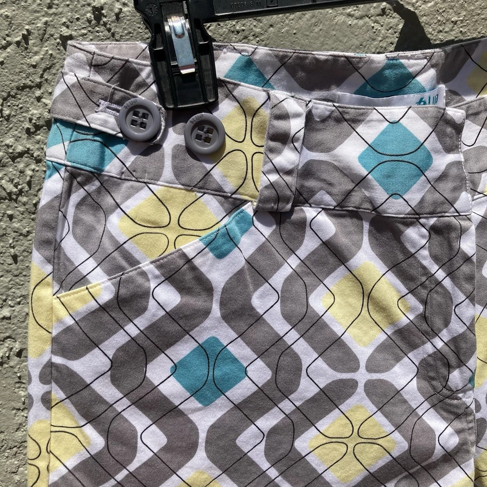 Pantalones Cortos Lija Para Mujer Talla 6 Estampado Geométrico Golf Pickelball Preppy Divertido Ropa Activa Foto 3 de 4