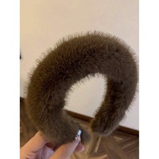 Plush brown Fuzzy faux fur Headband