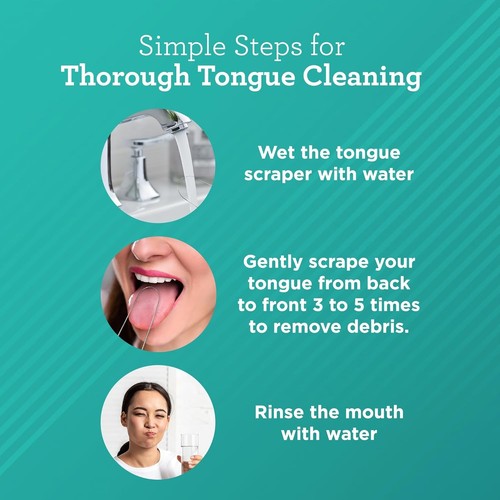 Tongue Scraper for Adults (2 Pack) with Travel Case, 420 Medical-Grade 100% - Picture 4 of 6