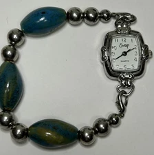 Women’s Swap Watch Beaded Stretch Band Multicolored Japan Mov Quartz Works