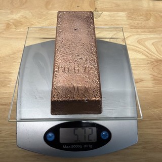 5.72 LB COPPER BULLION BAR INGOT –HAND POURED –STAMPED INVESTMENT BAR