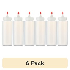 6 Pack Clear Plastic Squeeze Bottle Leak Proof Easy Fill Sauces & Dressings