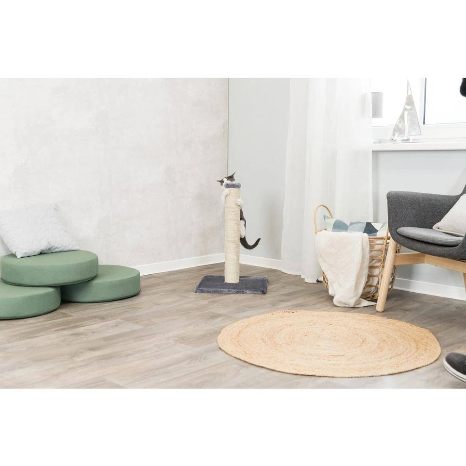 Trixie Cat Scratching Post Parla Dark Gray Sisal Rope Durable Plush Base - Image 3 of 4