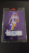 2024 Leaf Electrum Jayden DANIELS  RC Auto /7  Purple LSU COLOR Match 
