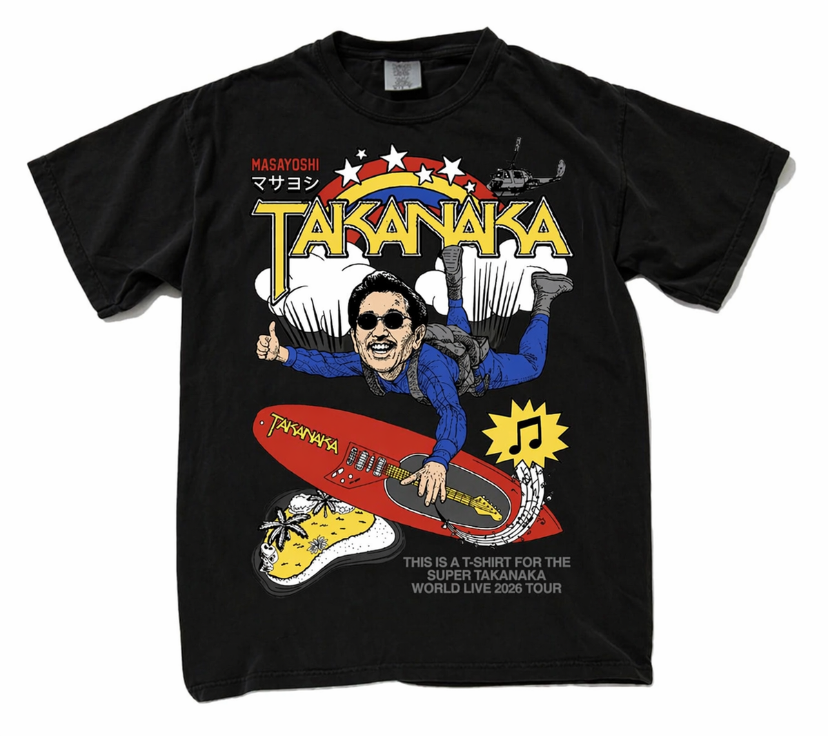 Returns ペガサス グラフィック Tシャツ ブラック Lサイズ Masayoshi Takanaka World Tour 2026 Black/White Shirt Graphic Tee