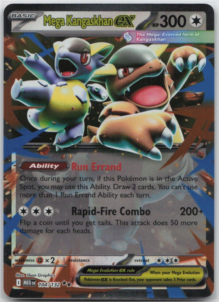 Mega Kangaskhan ex Holo Double Rare ME01: Mega Evolution 104/132 NM