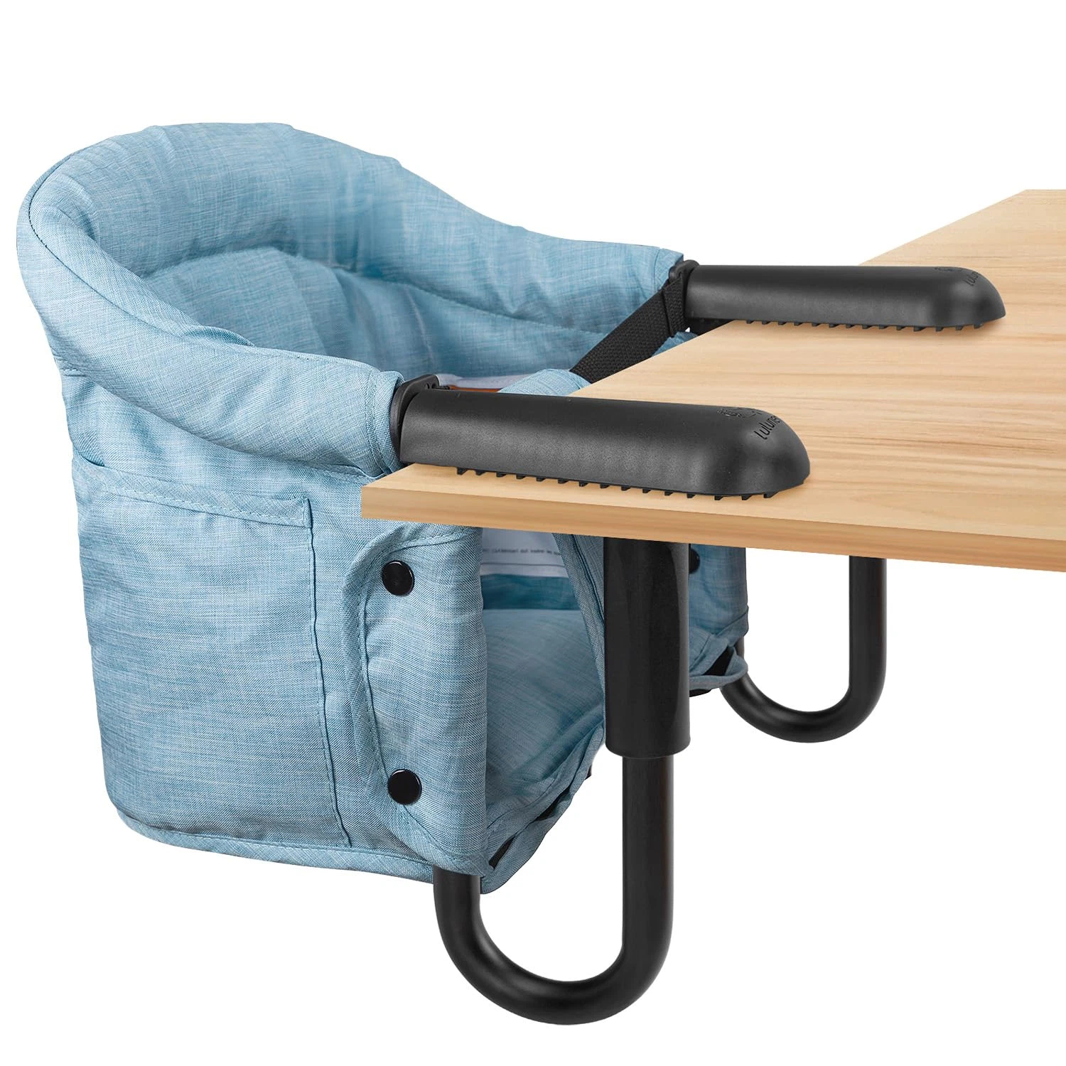 Silla Alta Portatil Plegable para Bebes de 6-36 Meses con Bolsa Color Azul Cielo