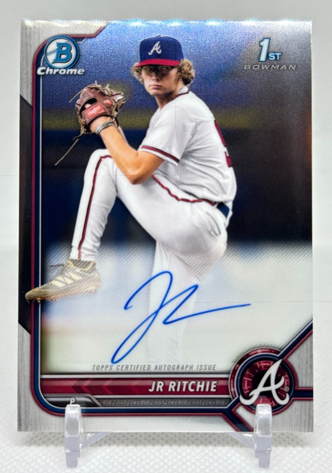 2022 Bowman Draft JR Ritchie 1st Chrome Prospect Autograph #CDA-JR Braves