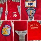 VTG Nat Nast Bowling Shirt poly, With Original Old Patches, Back Advertising 