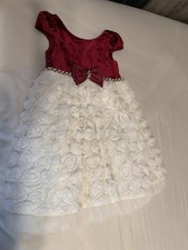 Red Corduroy Christmas Dress with Red and White Polkadotted Turtleneck