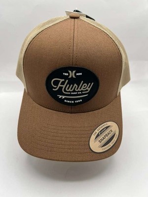 Hurley Beach Break Trucker 2.0 Snapback Hat Brown Tan Mesh Cap NWT One Size