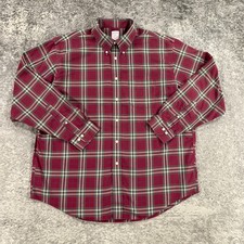 Brooks Brothers Shirt Mens XL Red Plaid Button Down Long Sleeve 346 All Cotton