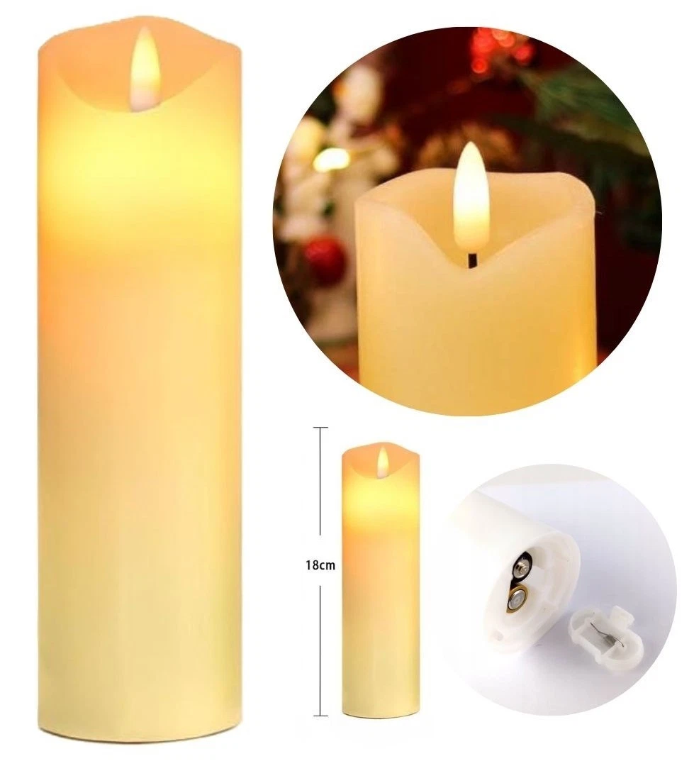 Rhytsing Set di 8 Candele coniche senza fiamma con glitter neri, Candele a batteria con Funzione Timer per Halloween, 28 cm