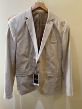 Jack & Jones linen blend Slim fit Jacket Men's Size 42 R Beige Dress  New tags 