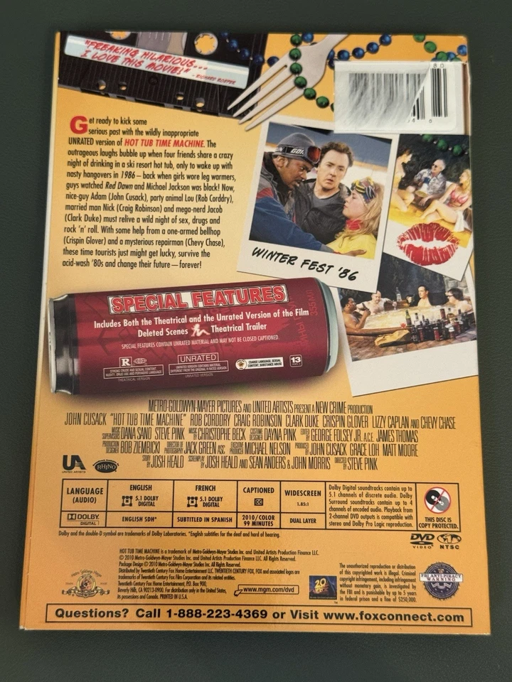 Hot Tub Time Machine - Unrated (DVD, 2010) John Cusack NEW w/ Slip Cover - Image 2 of 3