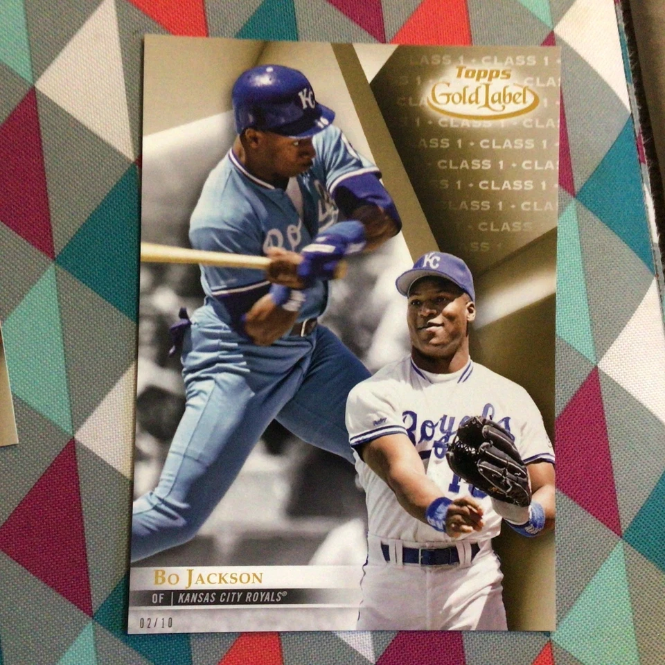 Bo Jackson #51 HOF lot of 3 all classes 02/10 made 2018 Topps Gold Label 5x7 - Image 3 of 4