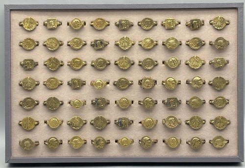 Vintage Messing Ringe Konvolut, griechisch römisch baktrisch 63 Vintage Ringe Lot, Lot 23 - Bild 1 von 12