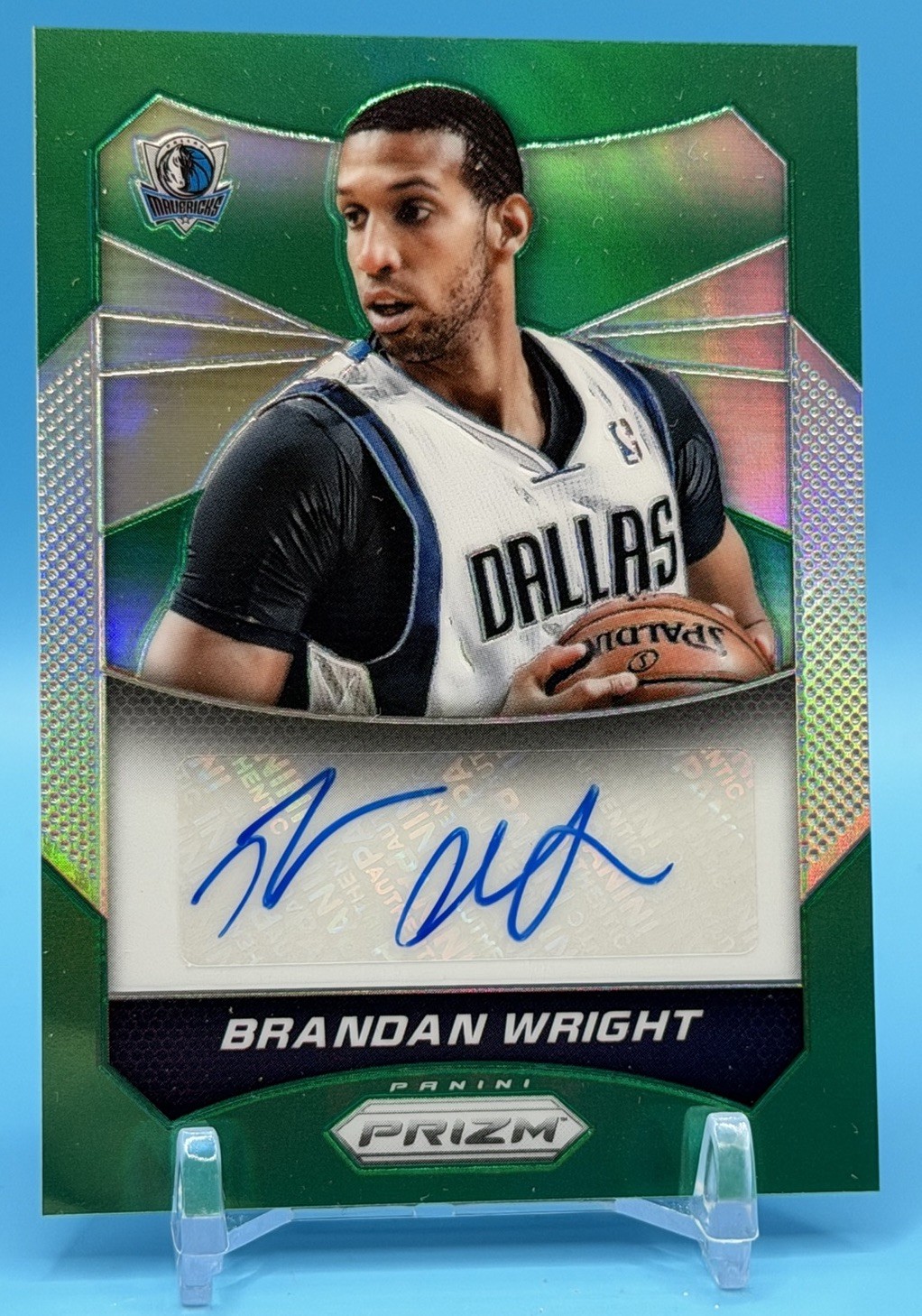 2014-15 PANINI PRIZM AUTO BRANDON WRIGHT GREEN HOLO #2