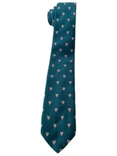 Lanvin Paris Mens Neck Tie Green Fleur De Lis 