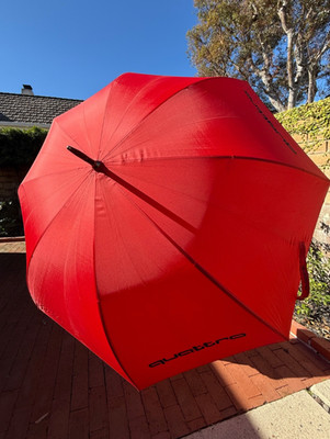 AUDI QUATTRO Themed Rain Umbrella - Color Red, Size Universal