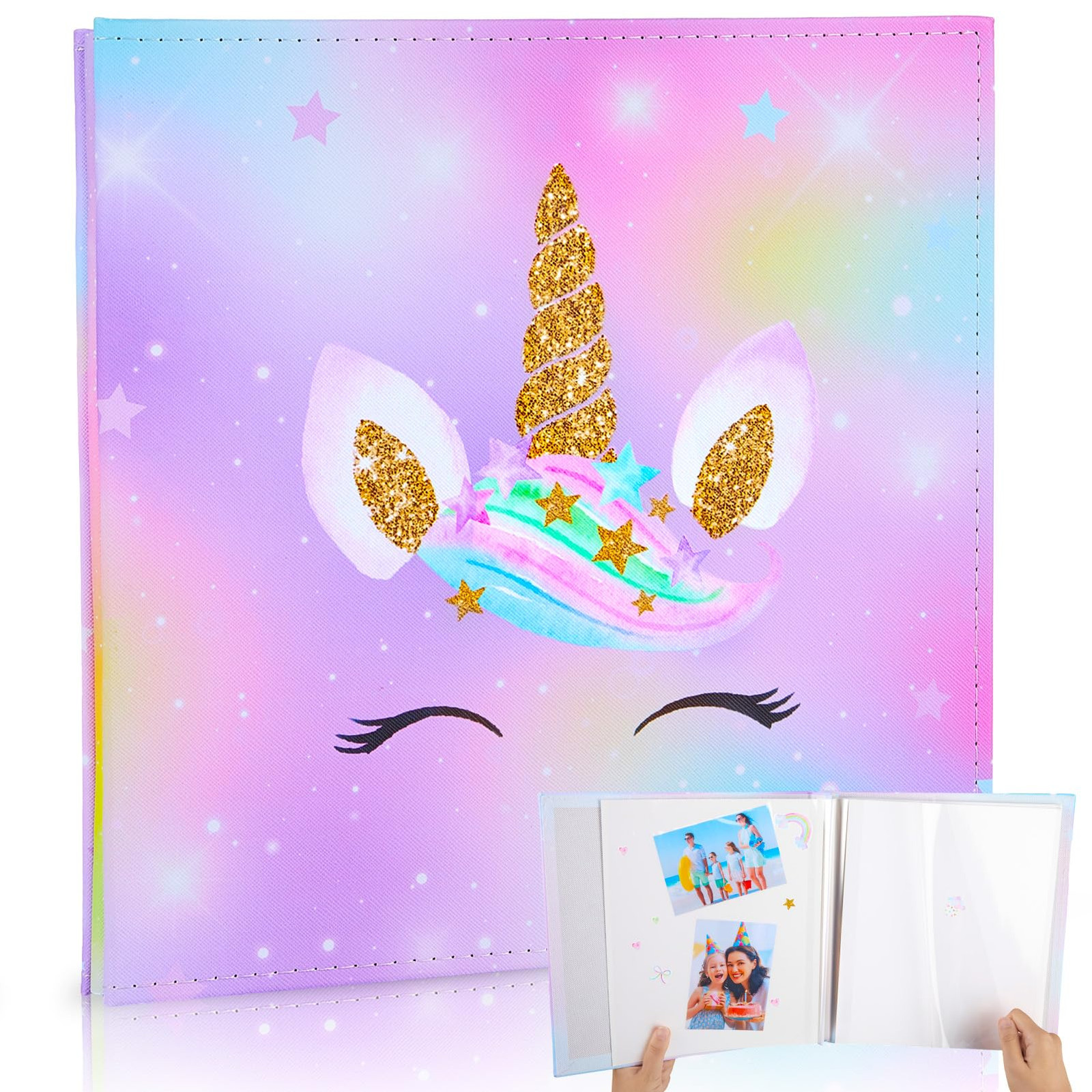Scrapbook Album Unicorn Photo Album Self Adhesive for 4x6 5x7 8x10 Pictures S...