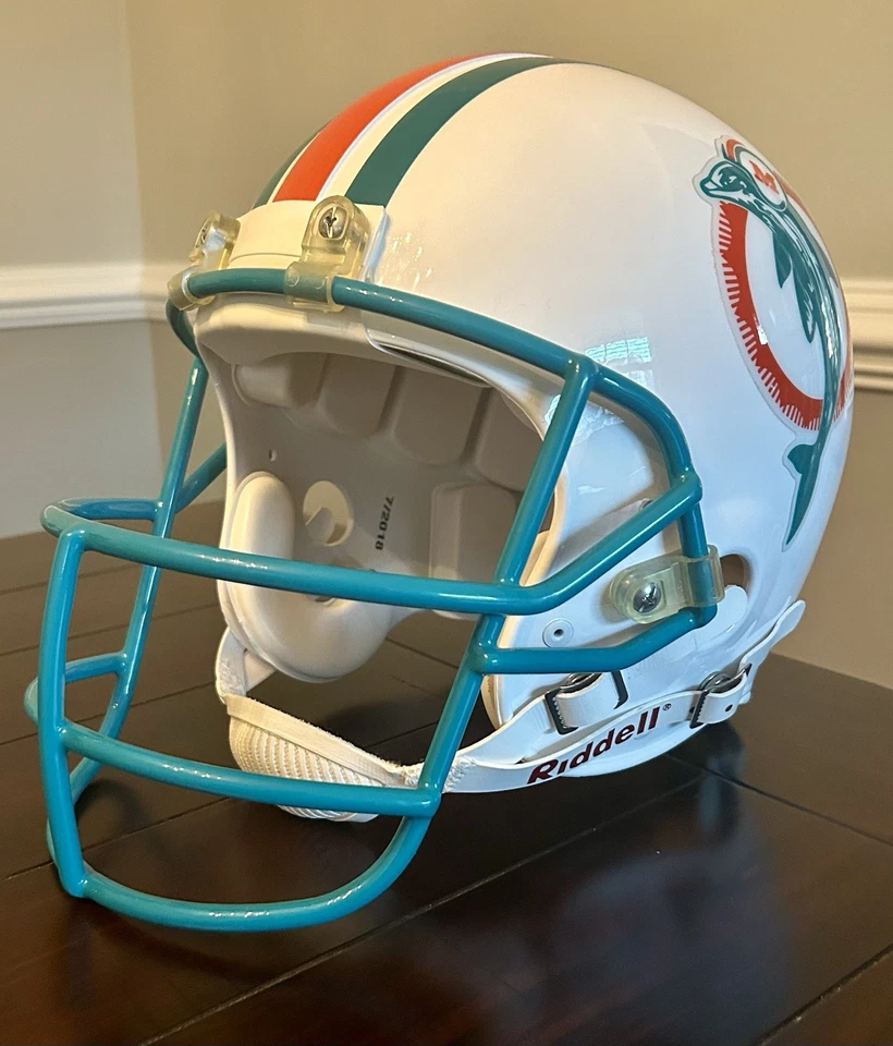 Шлем игровой подлинный ретро Miami Dolphins на заказ для взрослых большой - Изображение 2 из 4