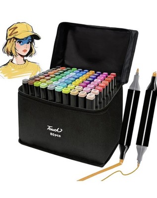 HEVEGRD 80 Colors Alcohol Markers Set Dual Tips Blender Art Marker for Draw C4