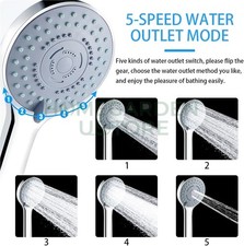 High Pressure Shower Head 5 Settings Handheld Shower Heads Spray With 5 FT Hose