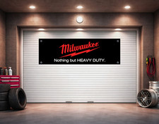 Milwaukee Heavy Duty Flag Banner 71x24 Garage Decor