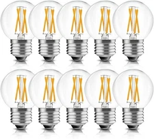 BRIMAX Dimmable E26 4W=40W LED Light Bulbs G16.5 Globe Vintage Bulb 10 Pack 400L