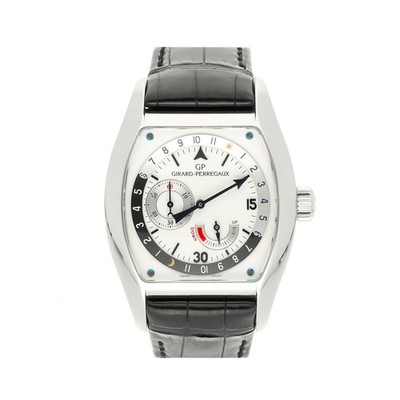 GIRARD PERREGAUX RICHEVILLE REF. 27610 EDELSTAHL POWER RESERVE SILVER DIAL...