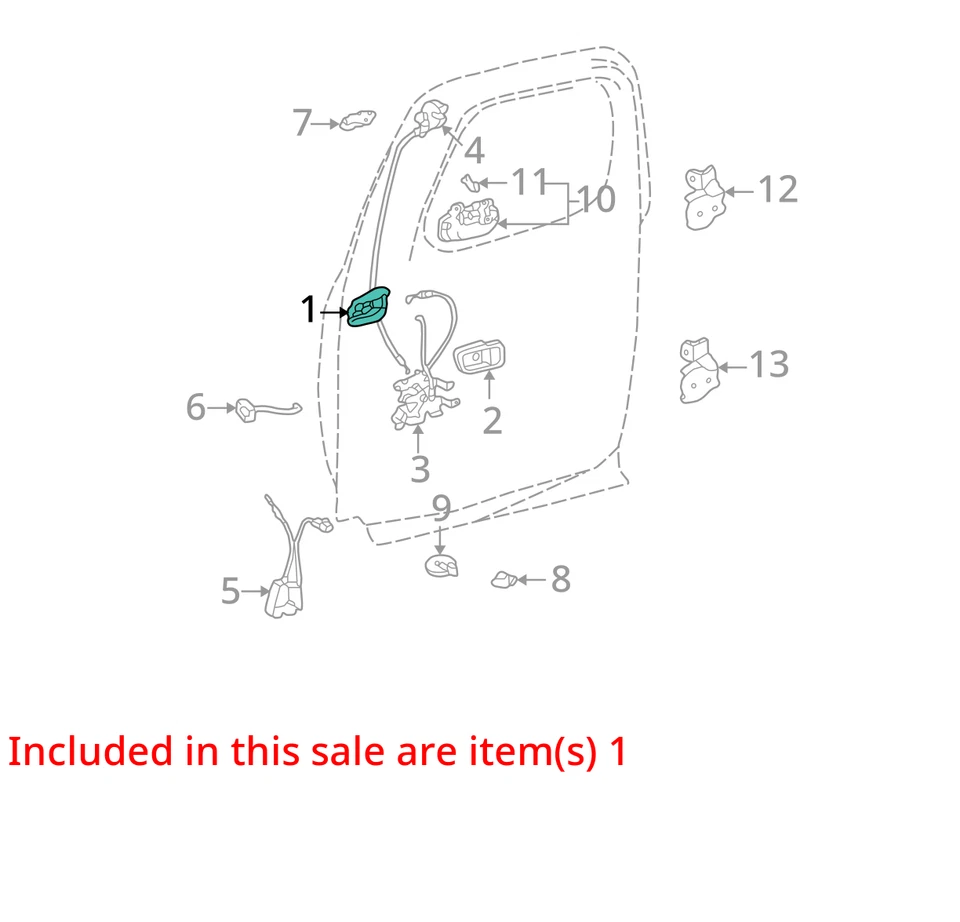 Manija de puerta interior derecha cabina extendida Toyota Tundra 2000-2006 Foto 3 de 4