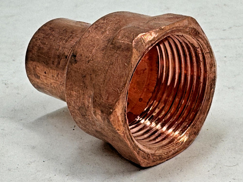 ELKHART Copper Female Adapter 3/4" (C) Sweat x 1" (F) NPT Fitting w/ Stop